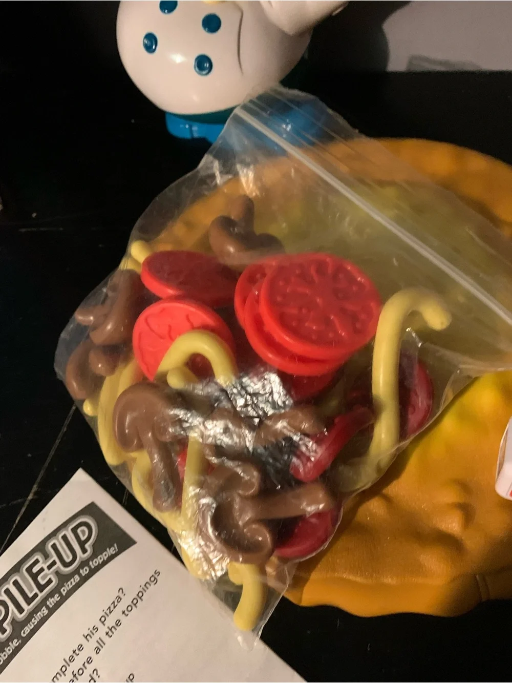 Vtg Poppa's Pizza Topple Toppings Balancing Game Pile Up Missing One Topping